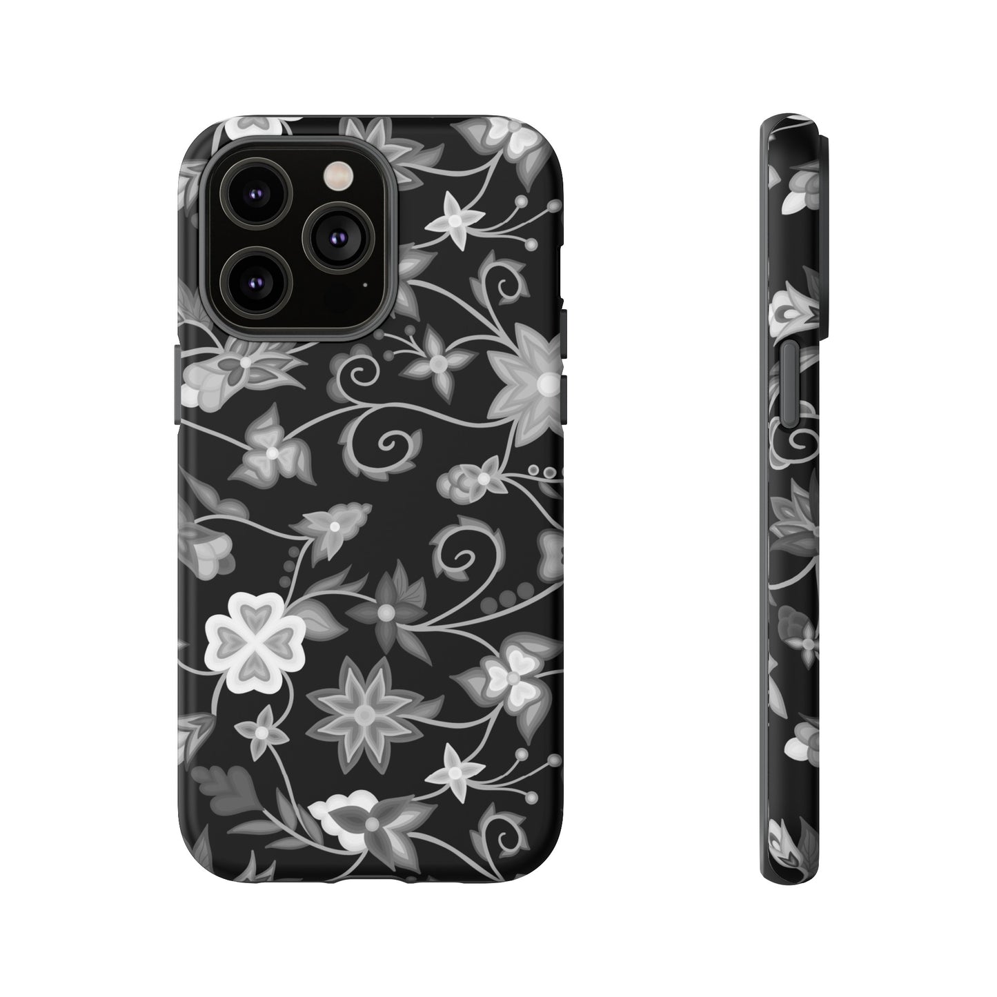 Black and White Floral Phone Case