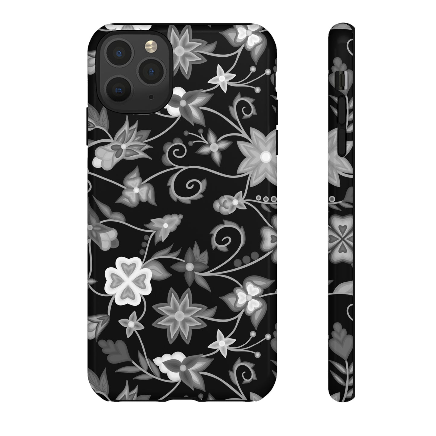 Black and White Floral Phone Case