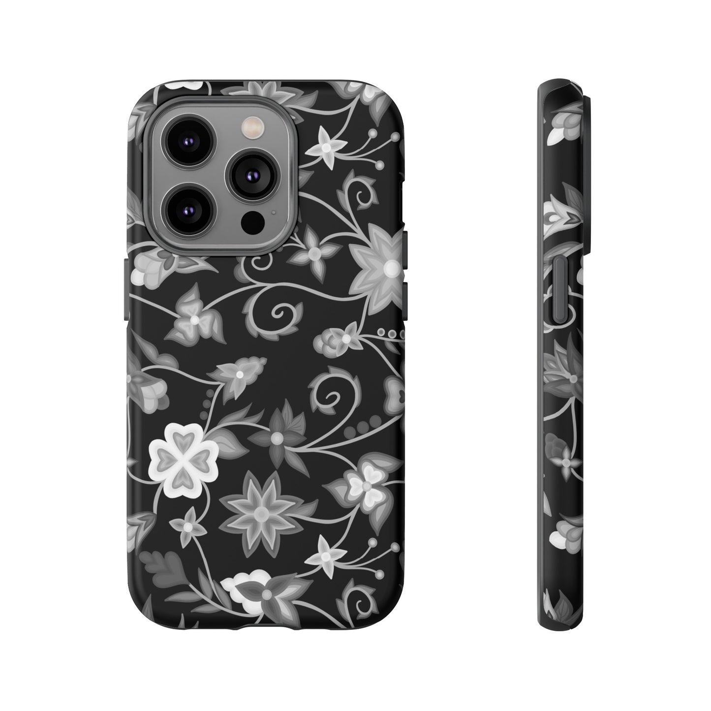 Black and White Floral Phone Case