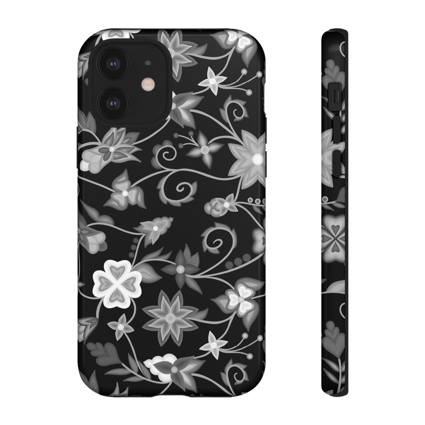 Black and White Floral Phone Case