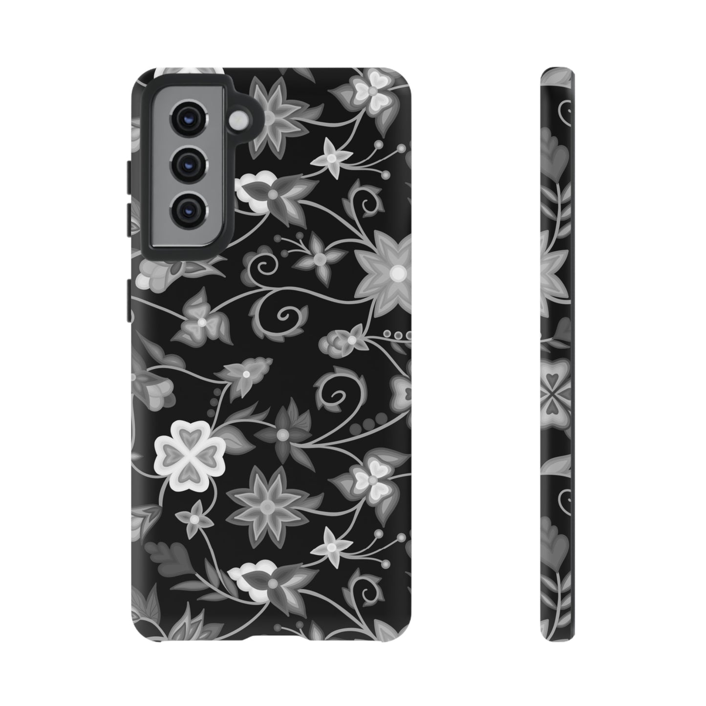 Black and White Floral Phone Case