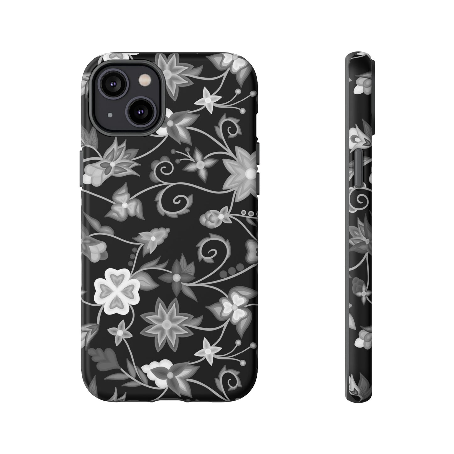 Black and White Floral Phone Case