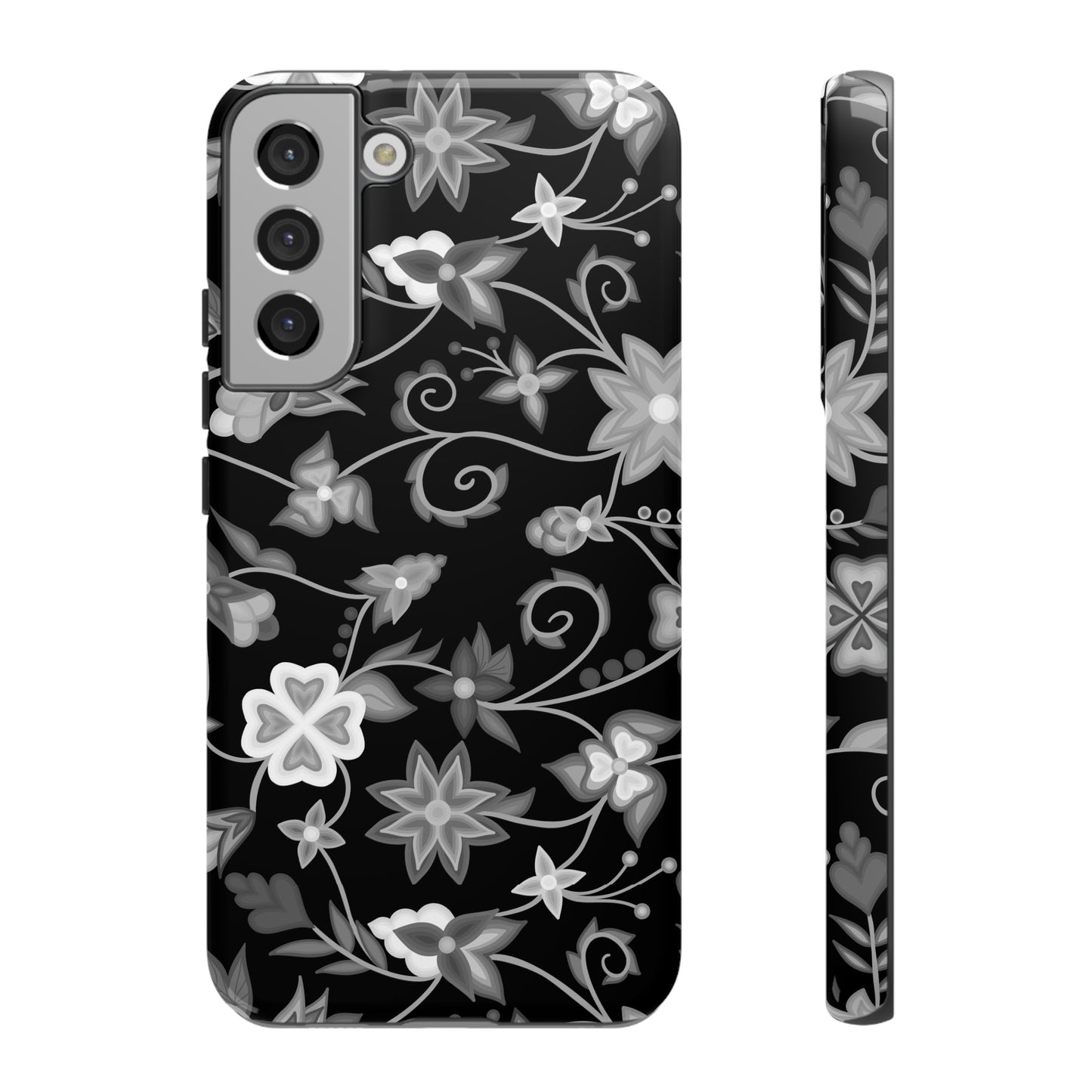 Black and White Floral Phone Case