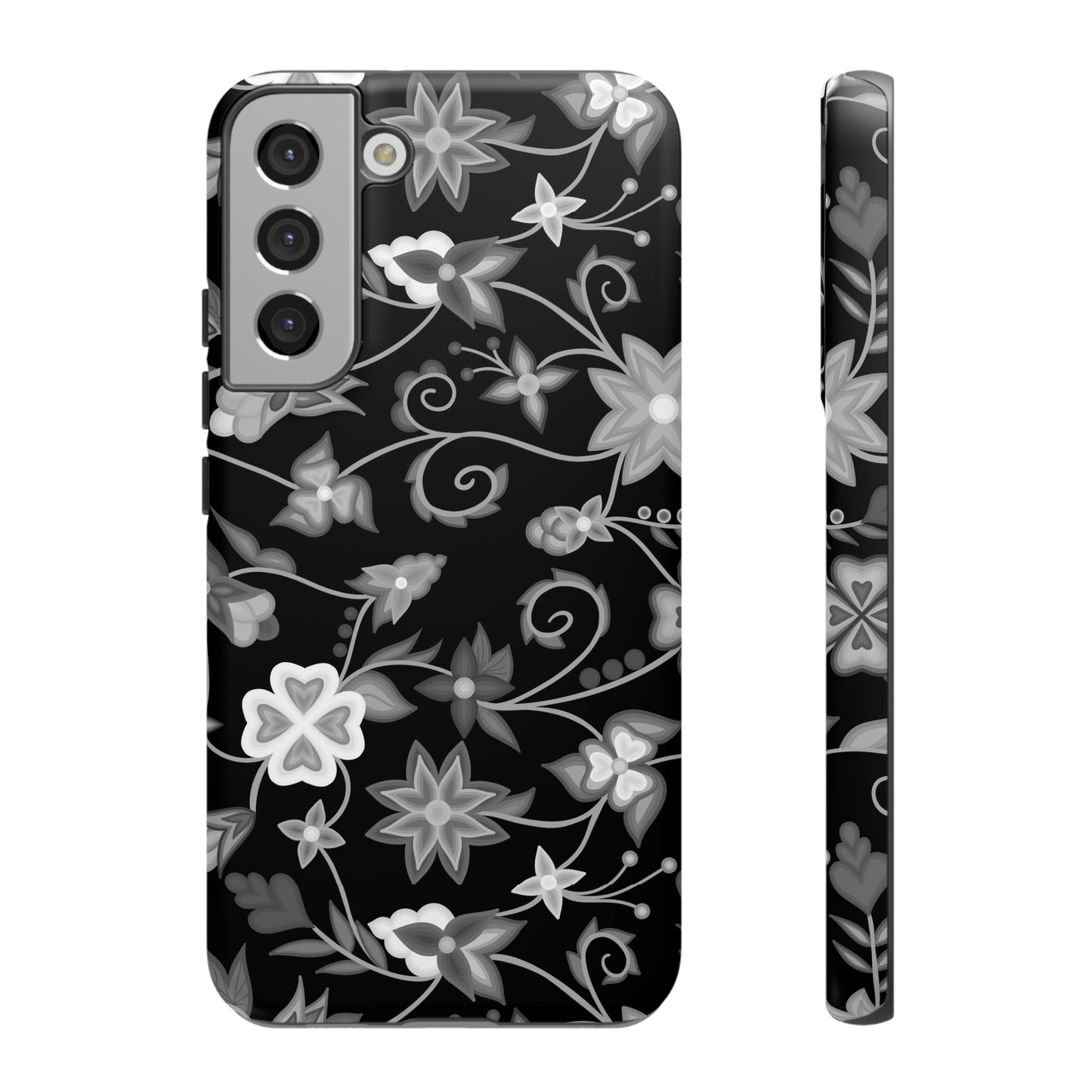 Black and White Floral Phone Case