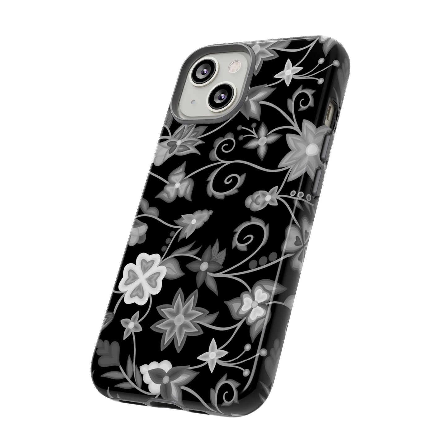 Black and White Floral Phone Case