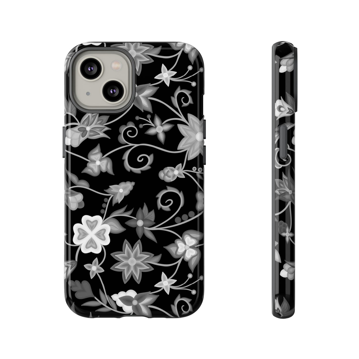 Black and White Floral Phone Case