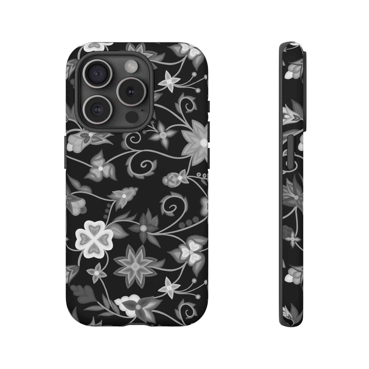 Black and White Floral Phone Case