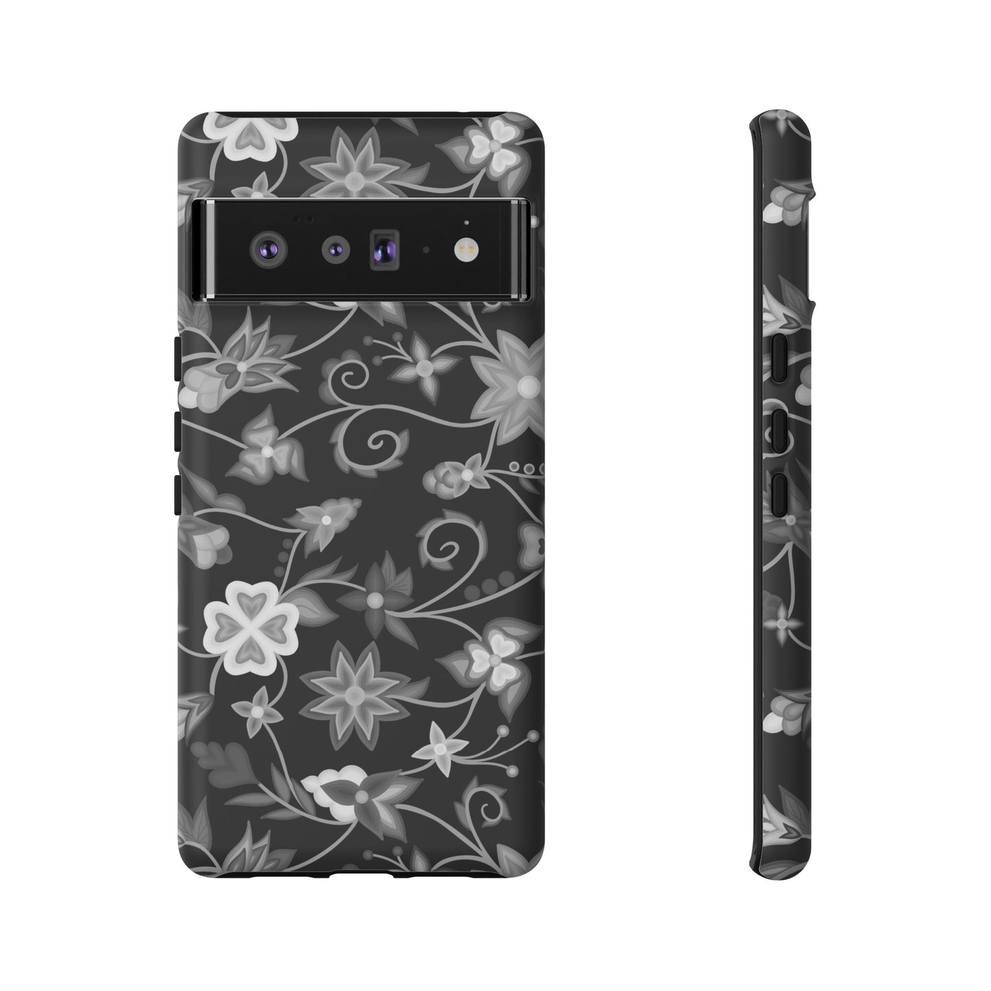 Black and White Floral Phone Case