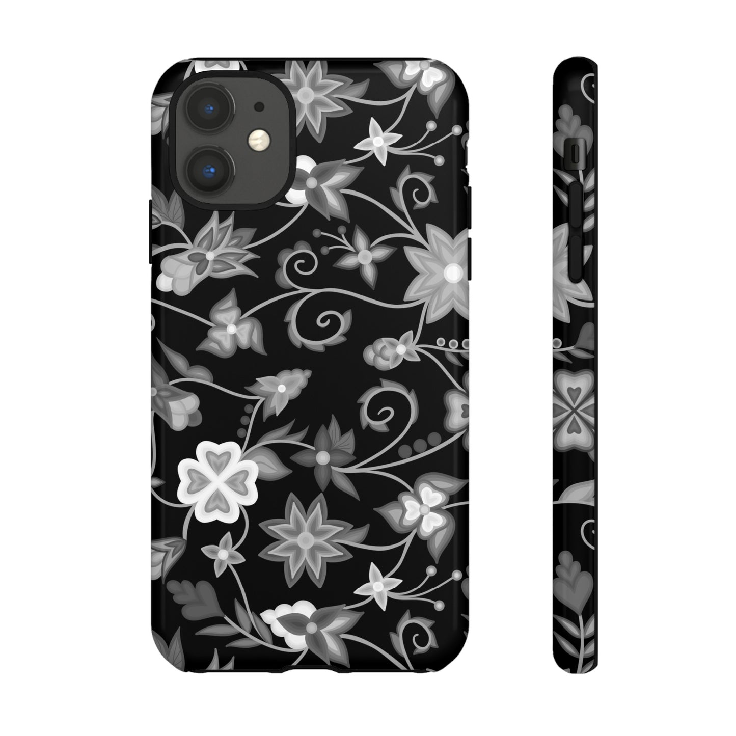 Black and White Floral Phone Case