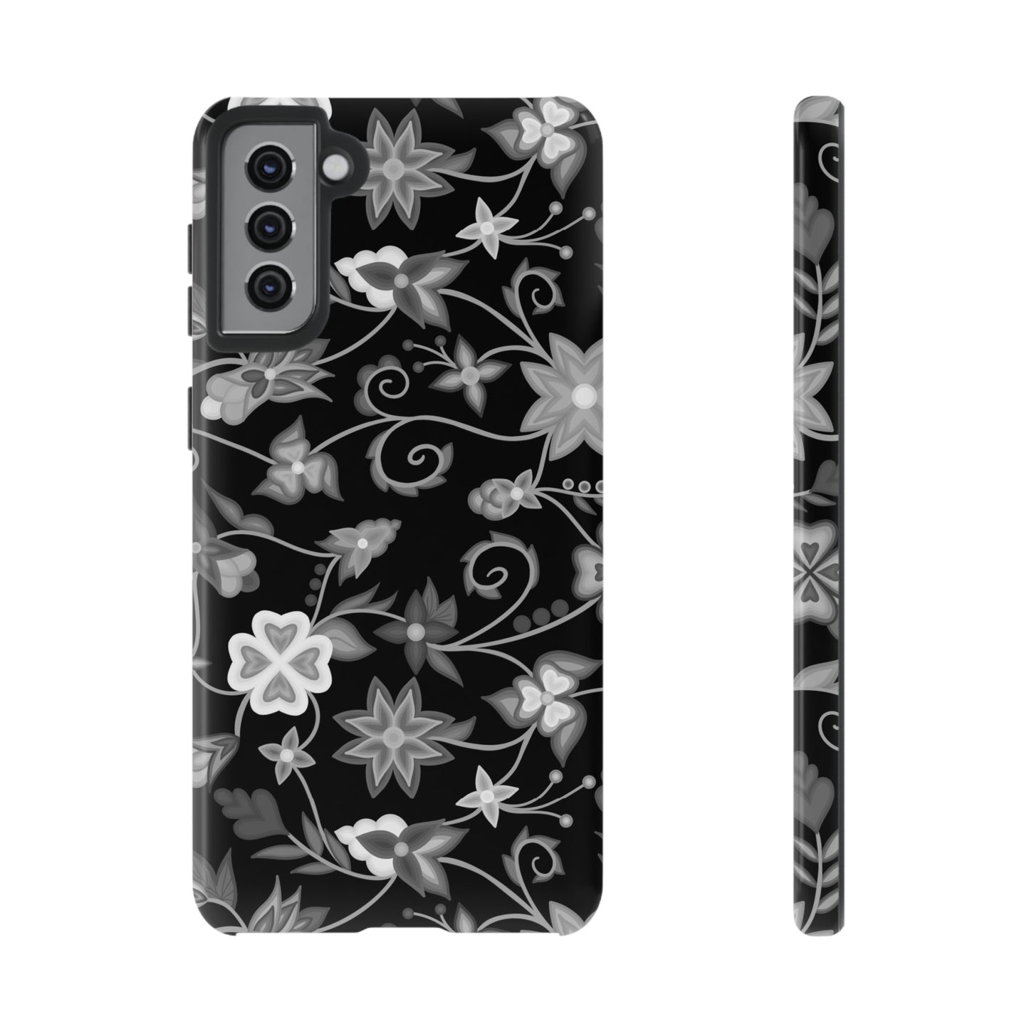 Black and White Floral Phone Case