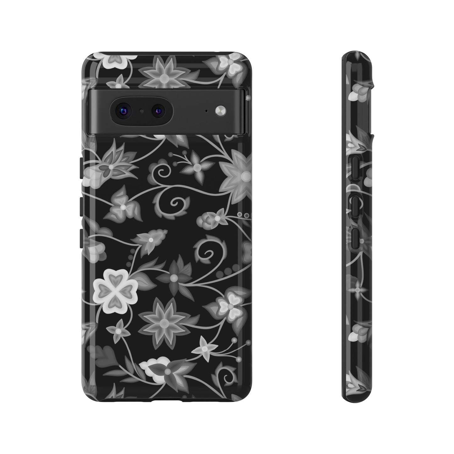 Black and White Floral Phone Case