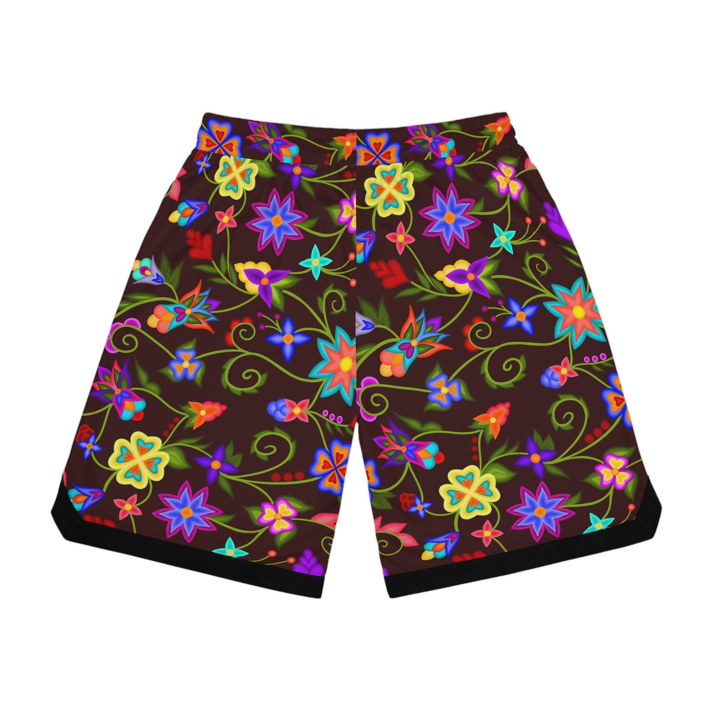 Mahogany Floral Basketball Shorts