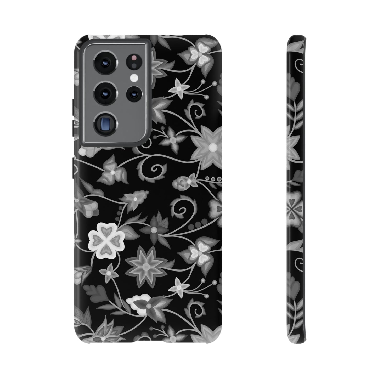 Black and White Floral Phone Case