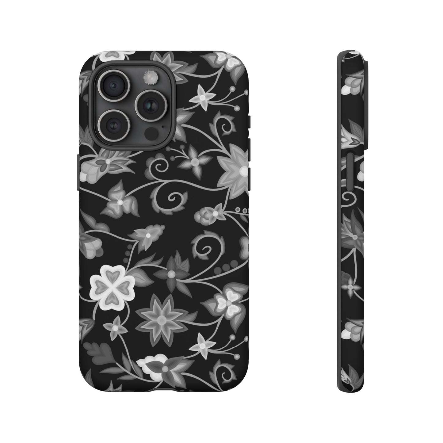 Black and White Floral Phone Case