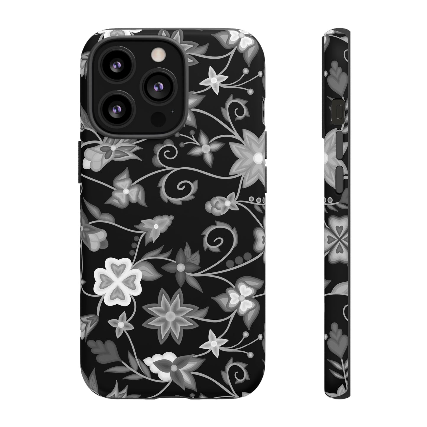 Black and White Floral Phone Case