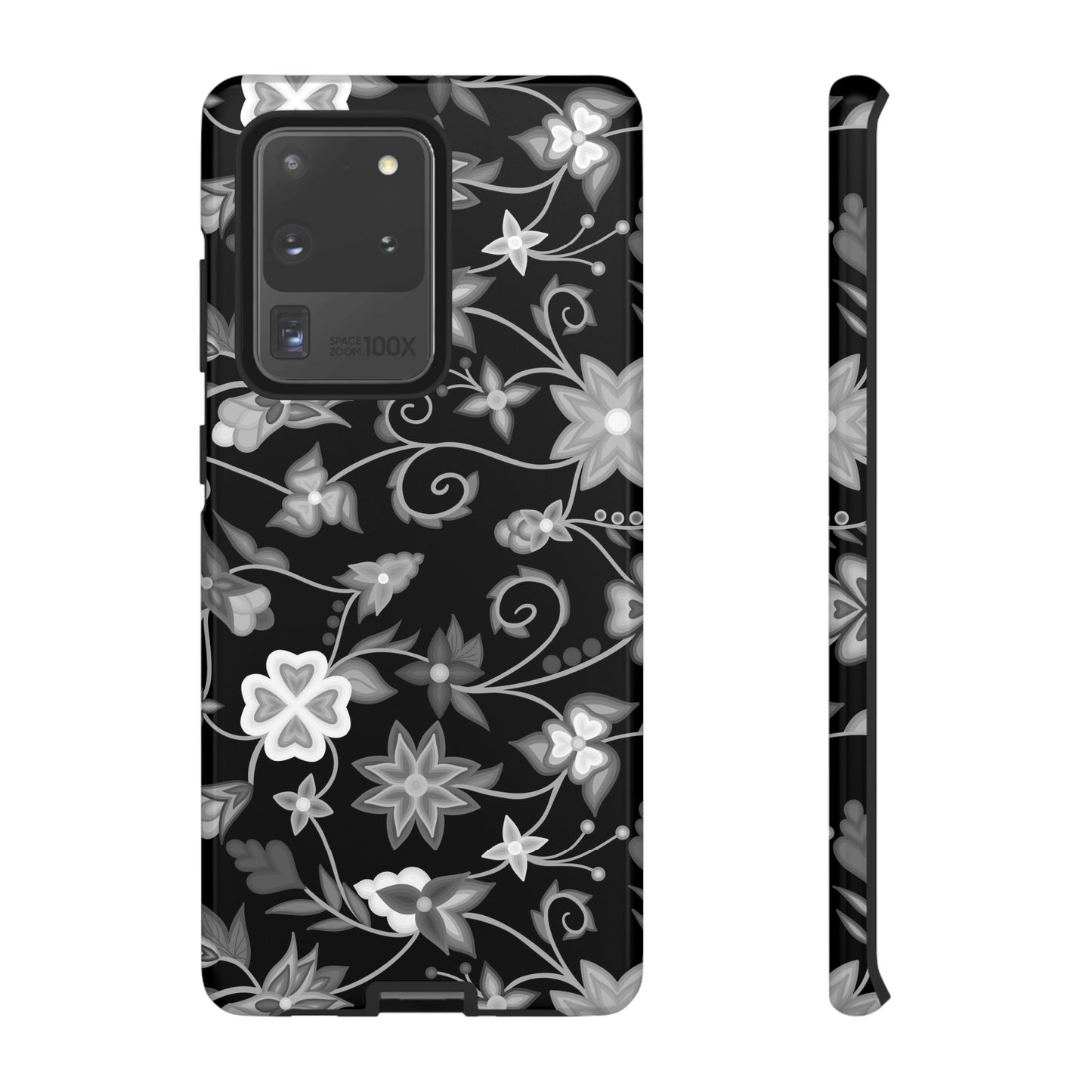 Black and White Floral Phone Case