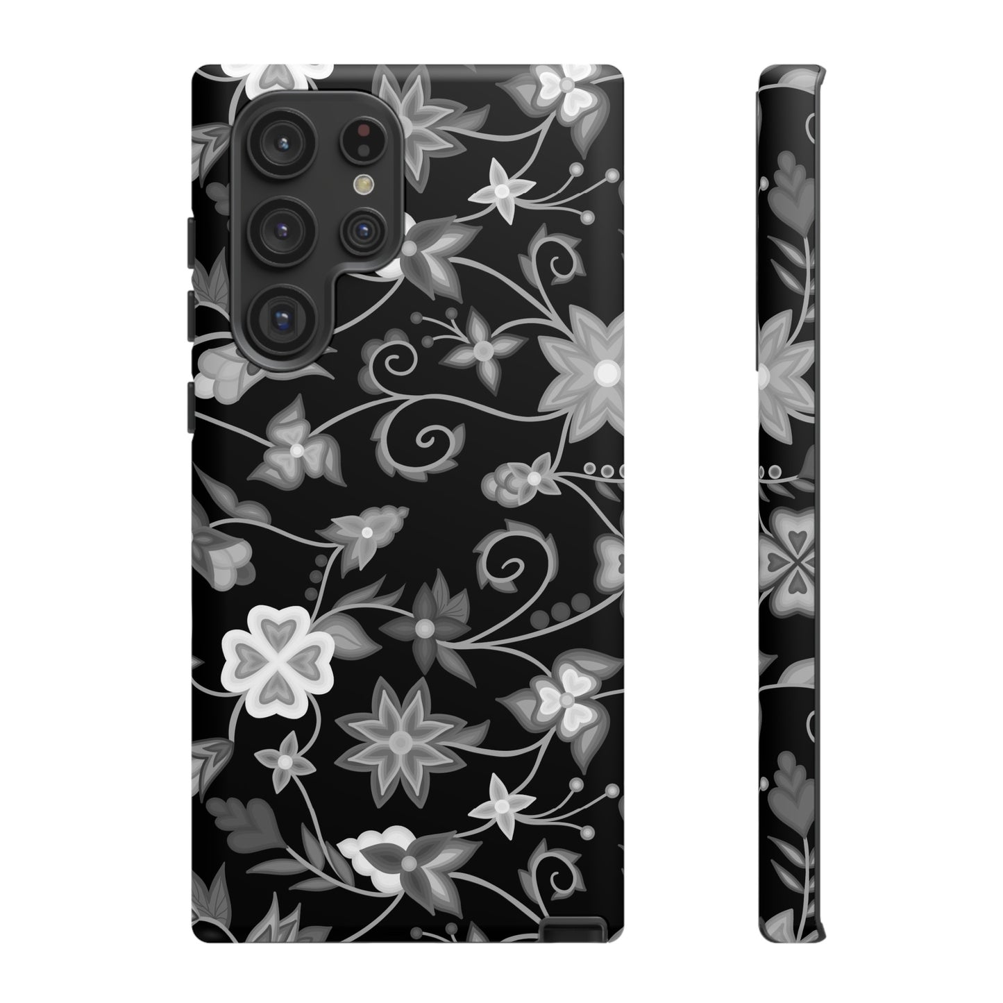 Black and White Floral Phone Case