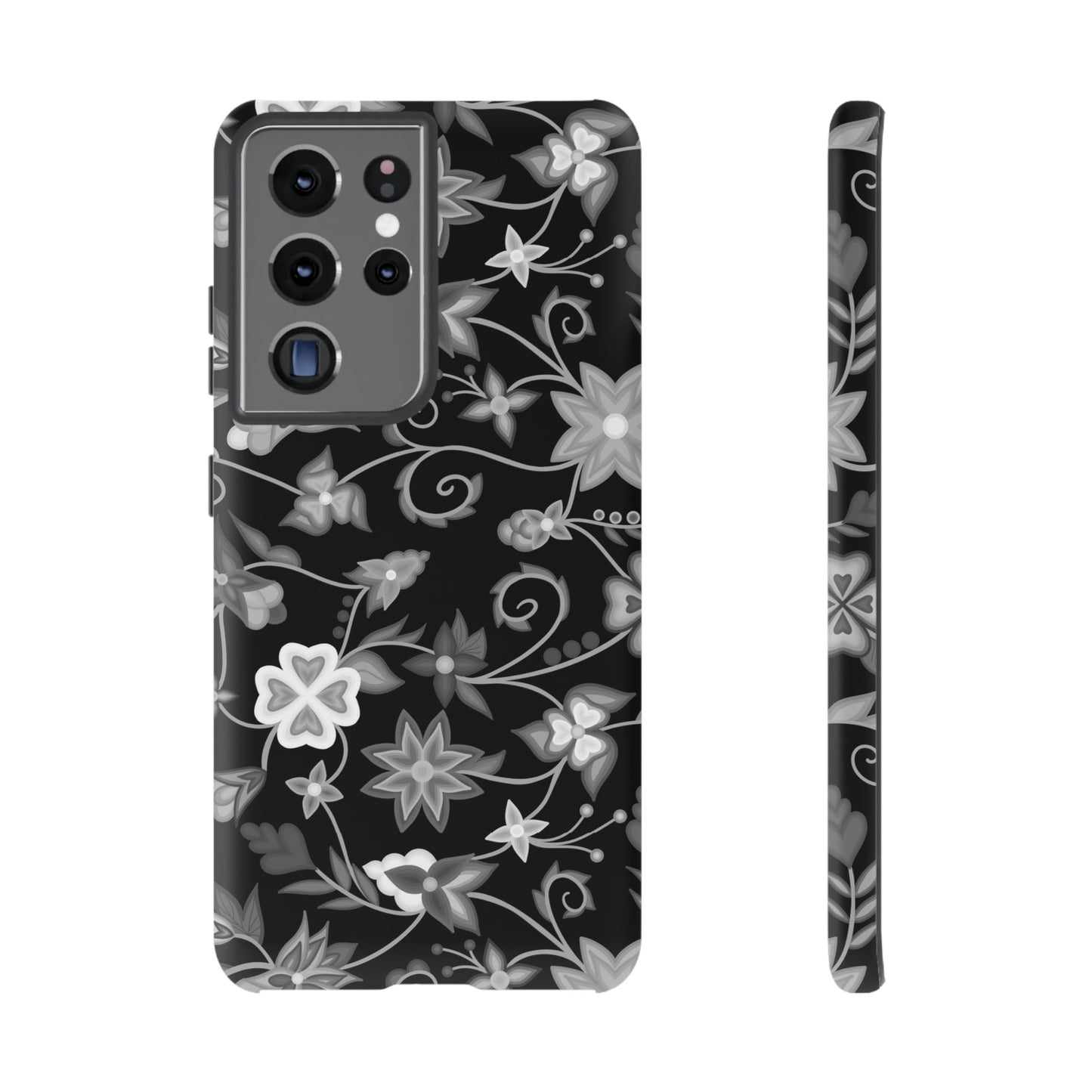 Black and White Floral Phone Case