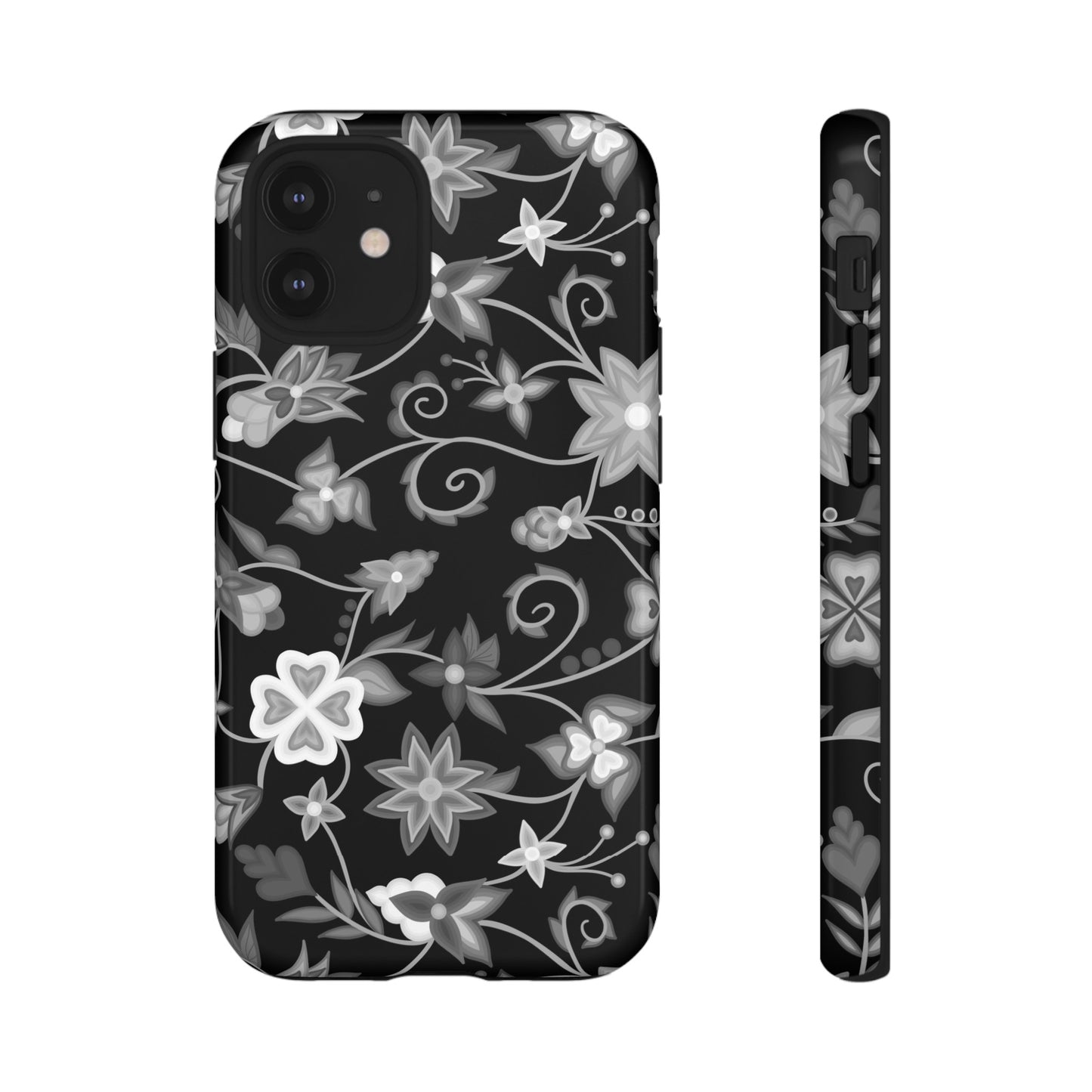 Black and White Floral Phone Case