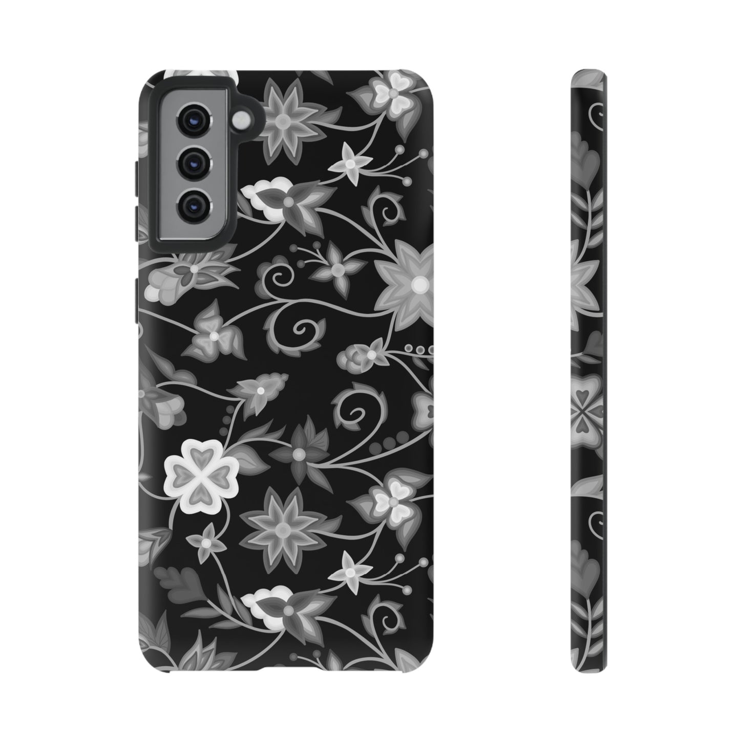 Black and White Floral Phone Case