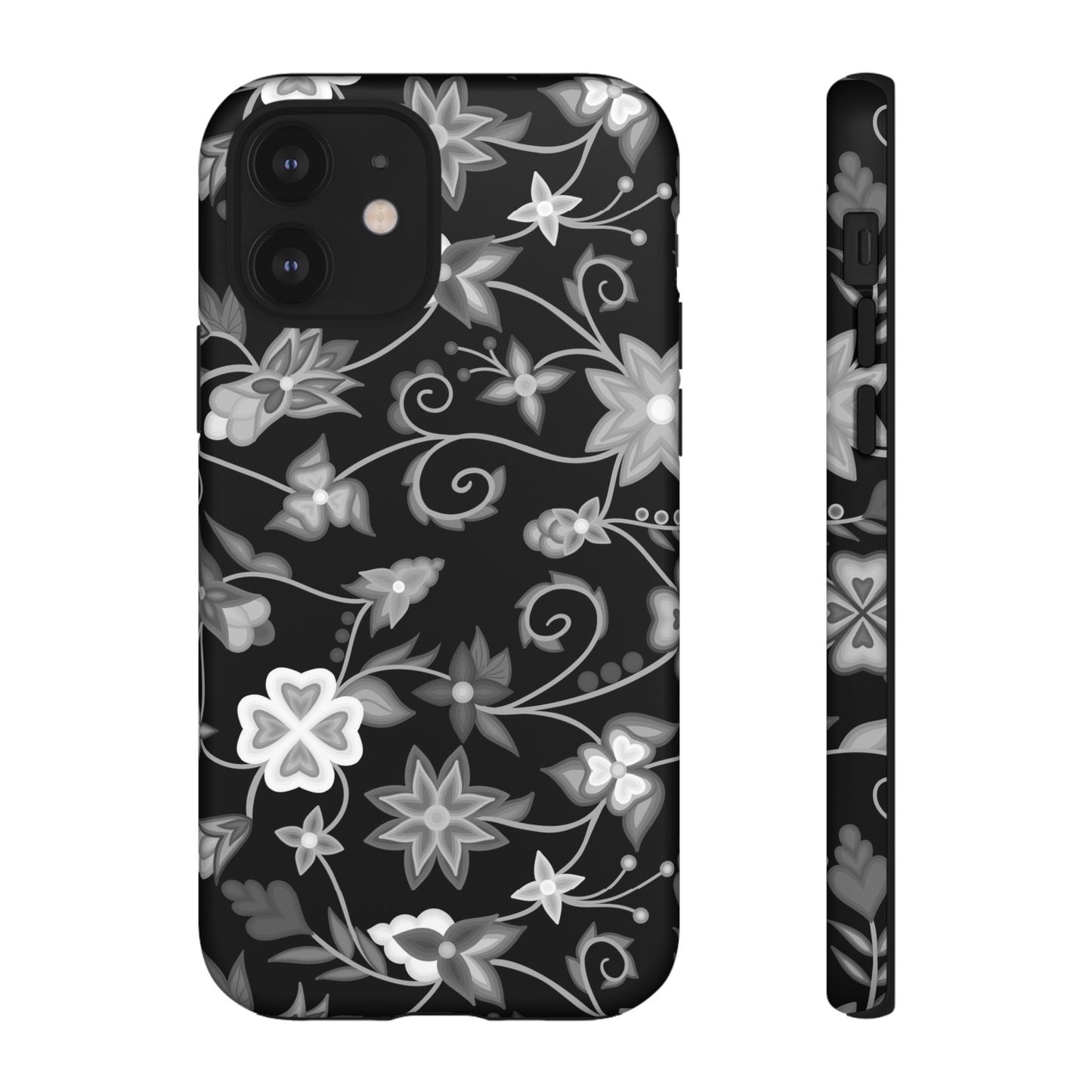 Black and White Floral Phone Case