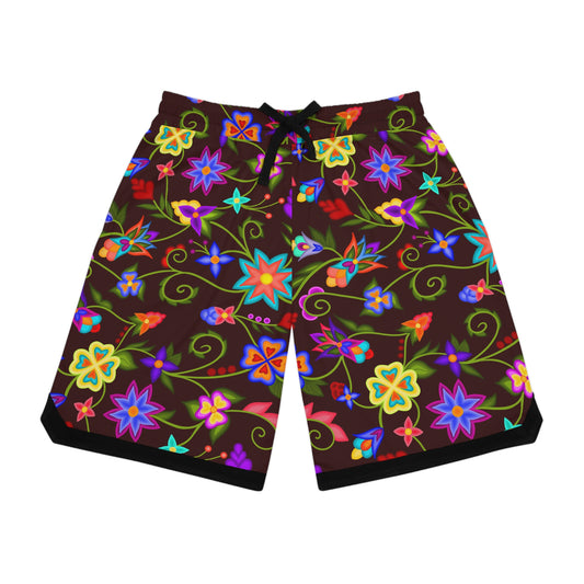 Mahogany Floral Basketball Shorts