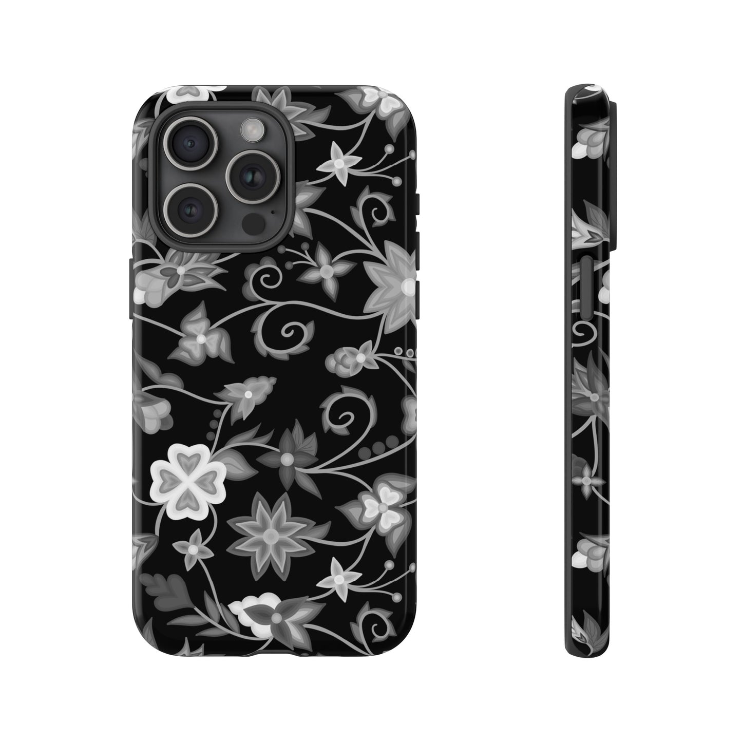 Black and White Floral Phone Case