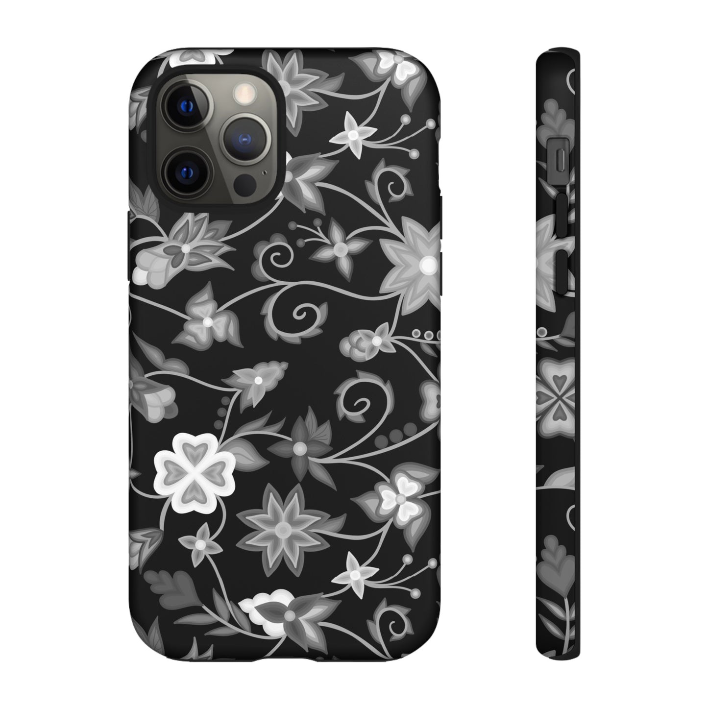 Black and White Floral Phone Case