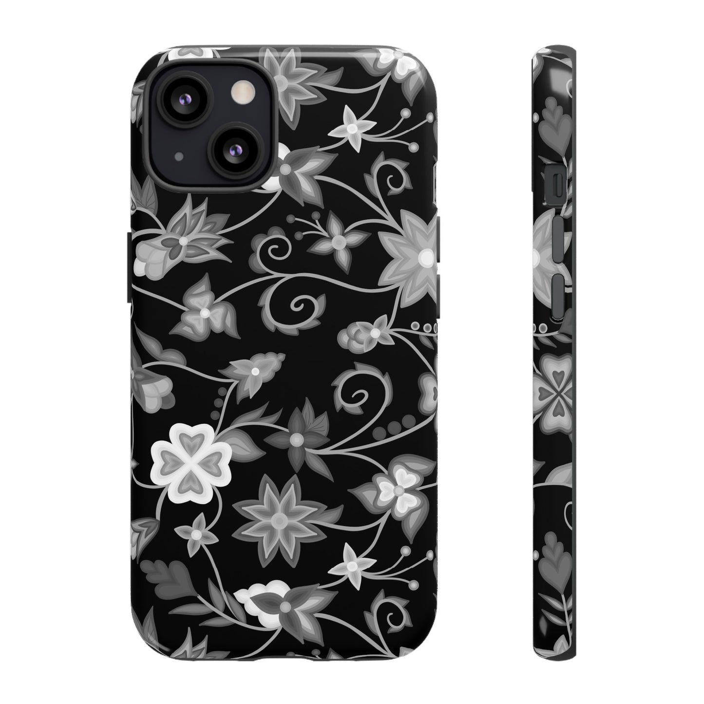 Black and White Floral Phone Case