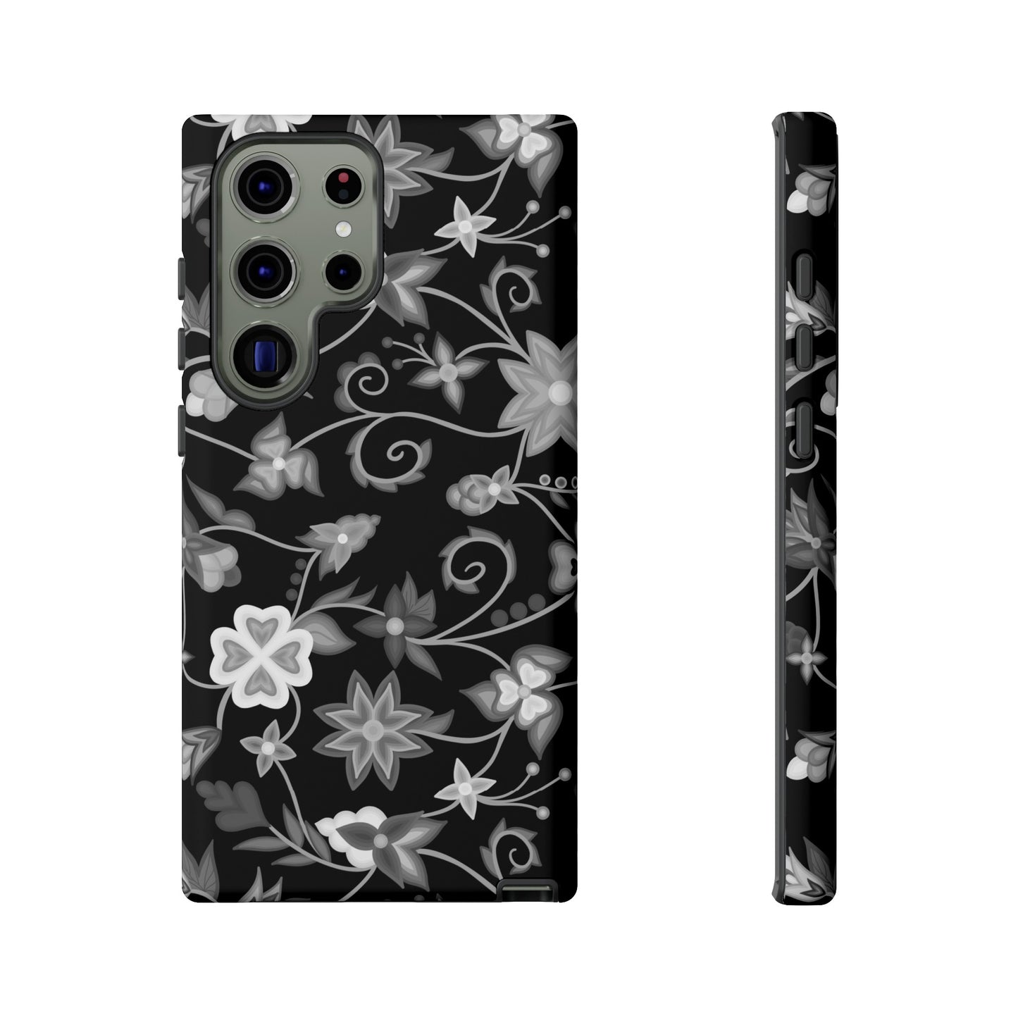 Black and White Floral Phone Case