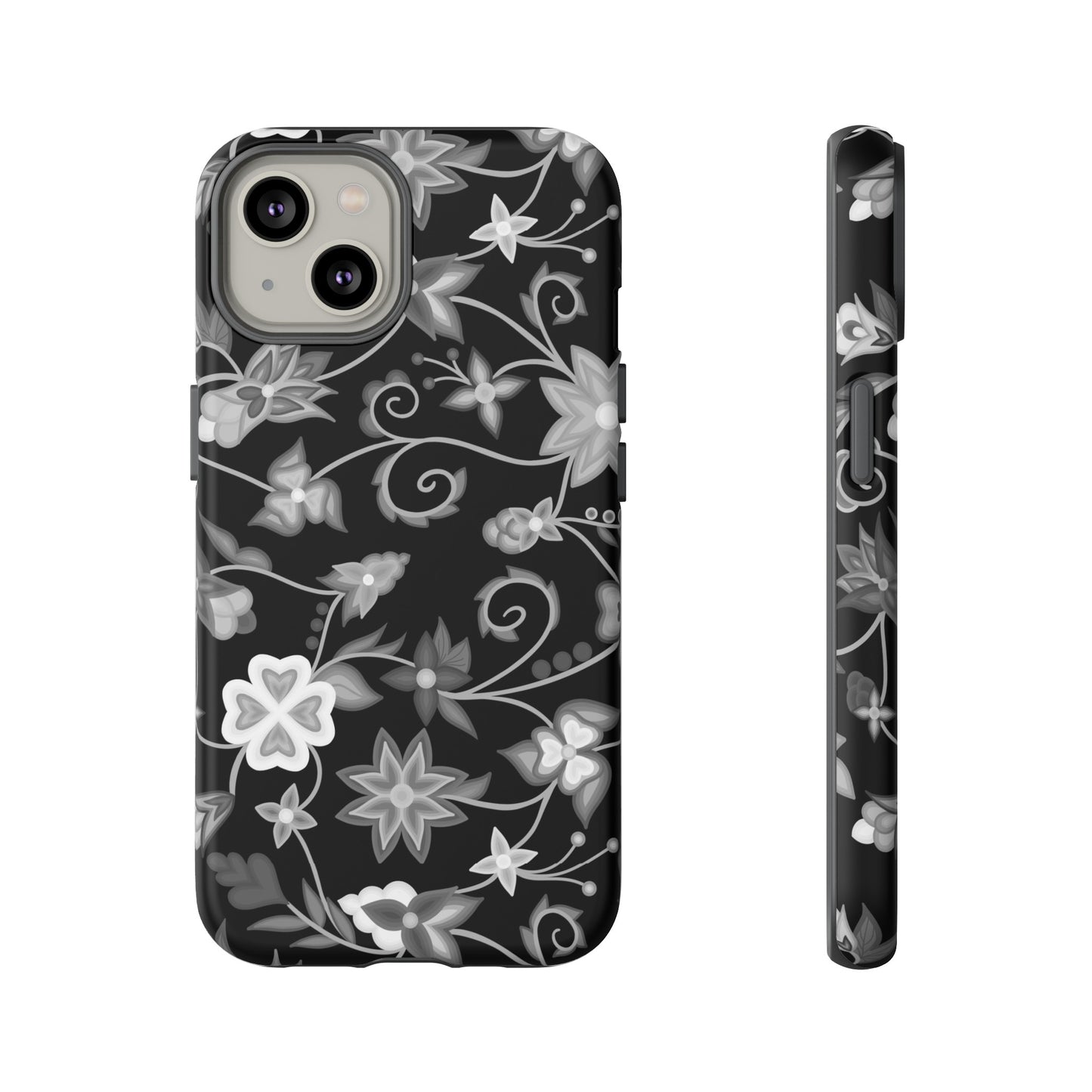 Black and White Floral Phone Case