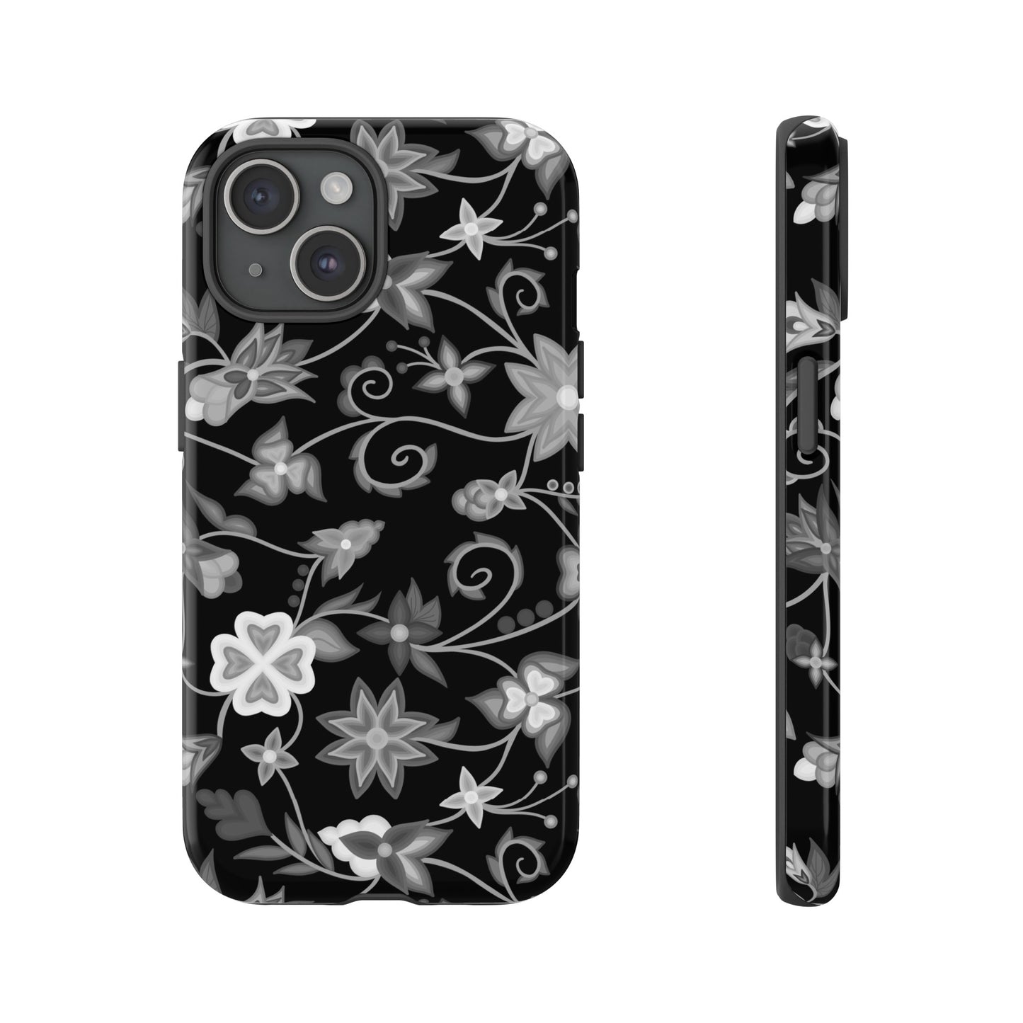 Black and White Floral Phone Case