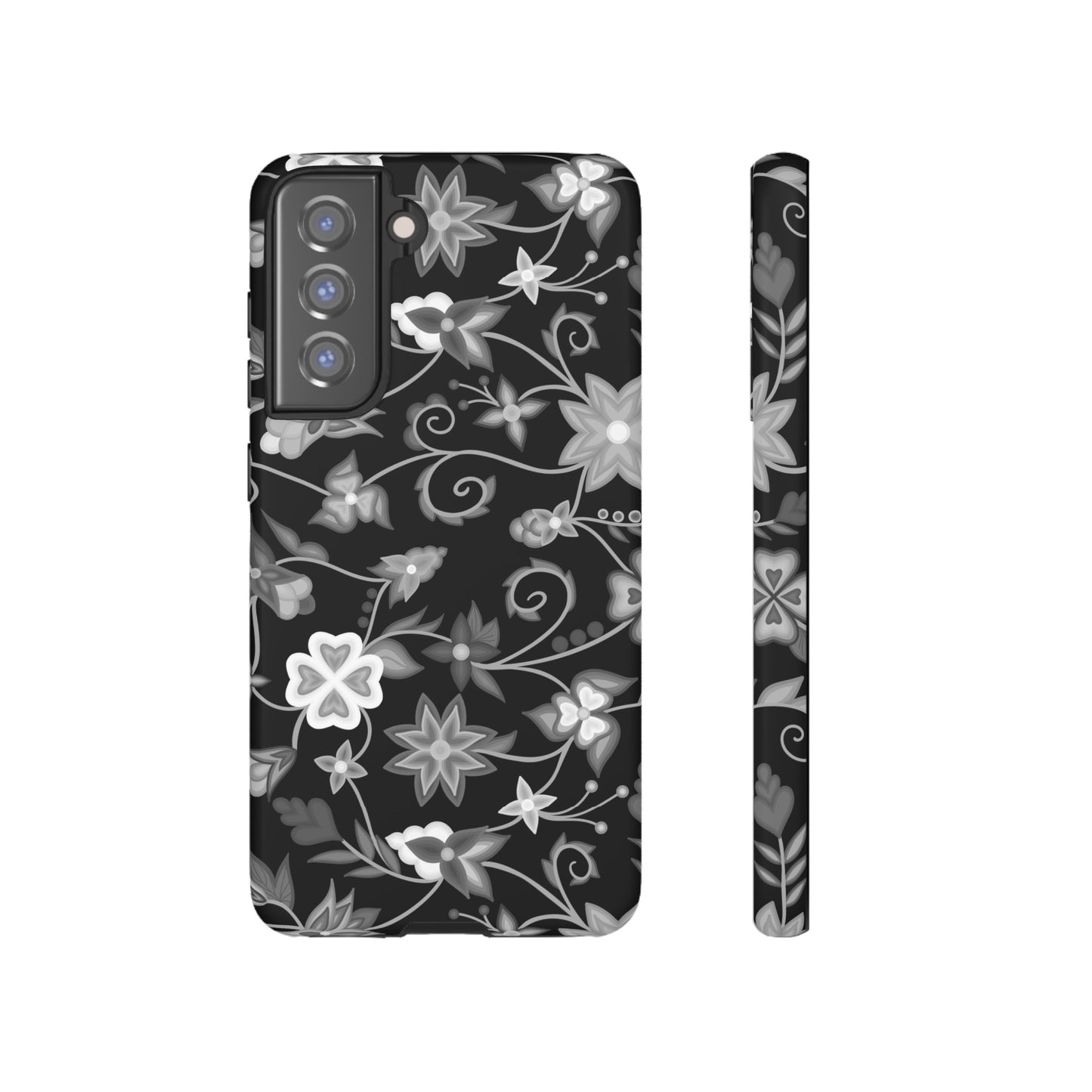 Black and White Floral Phone Case