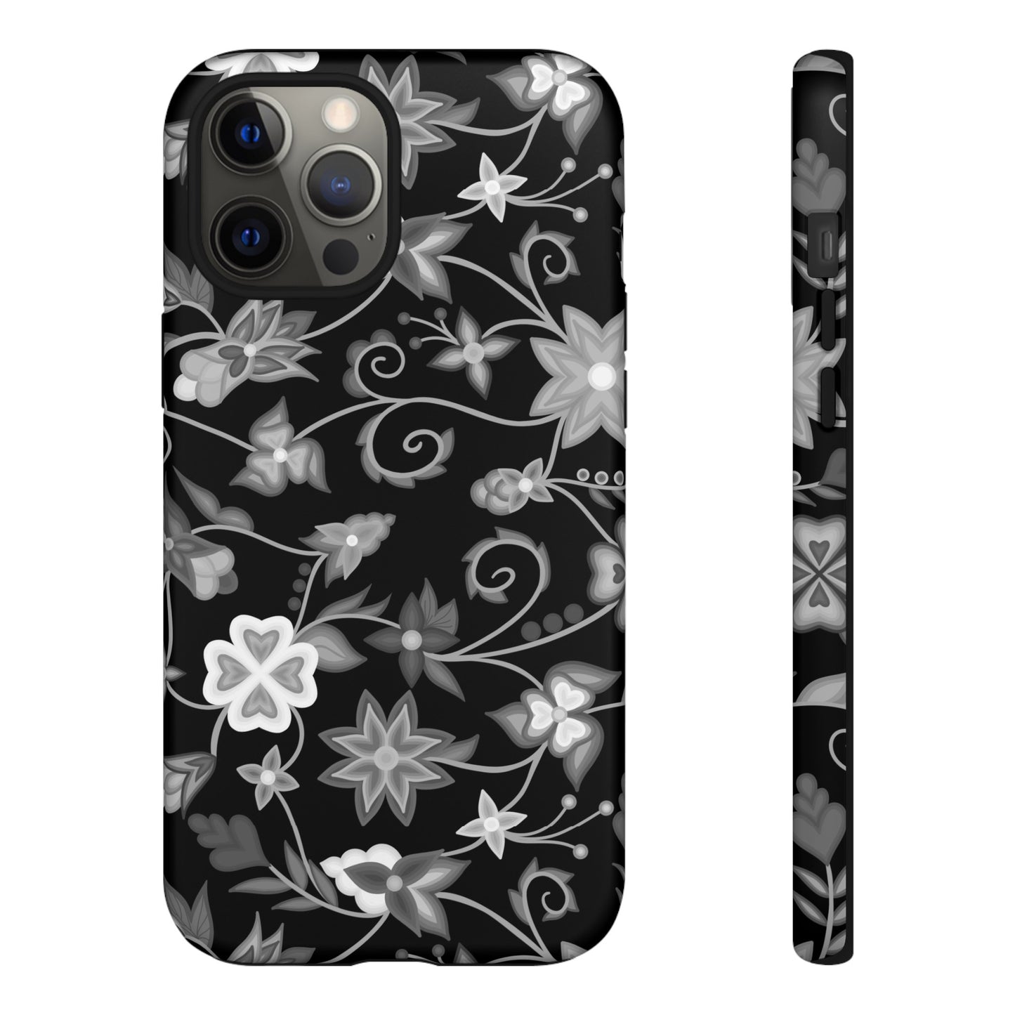 Black and White Floral Phone Case