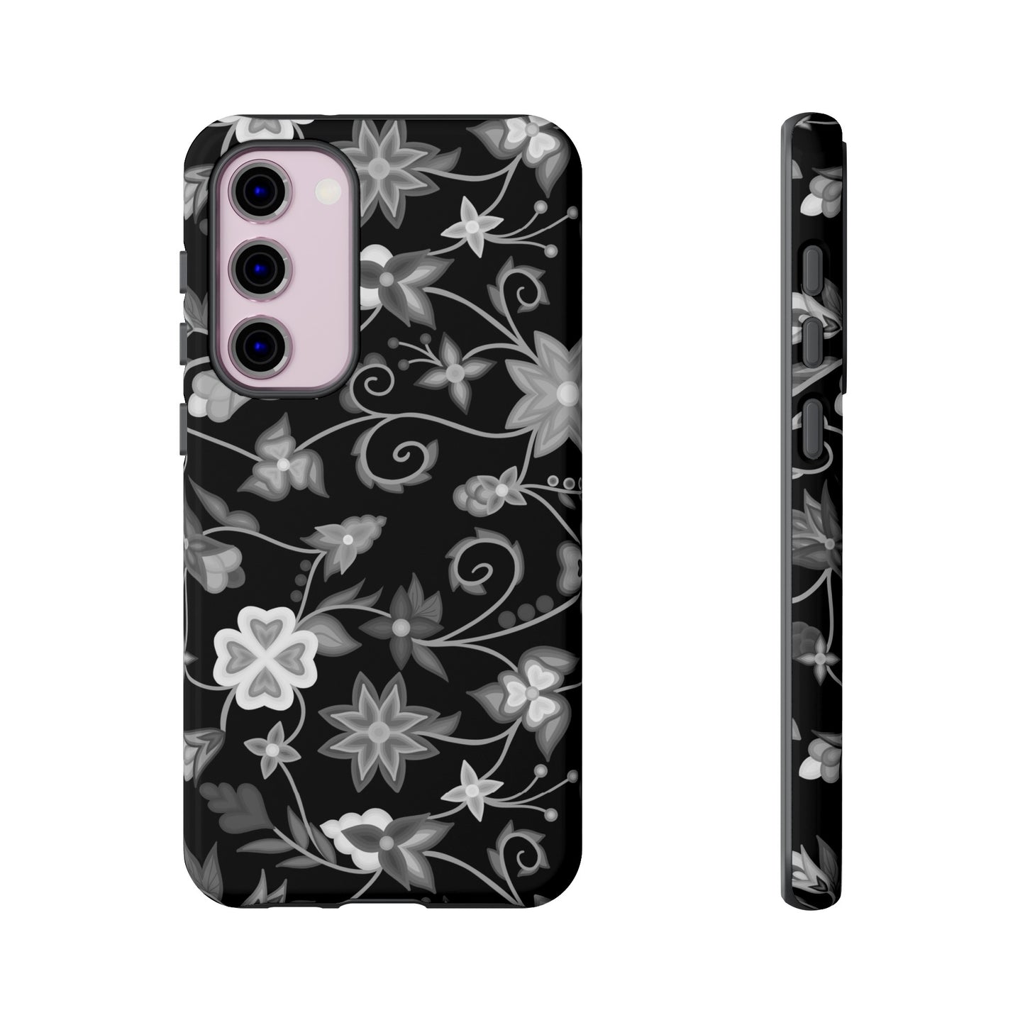 Black and White Floral Phone Case