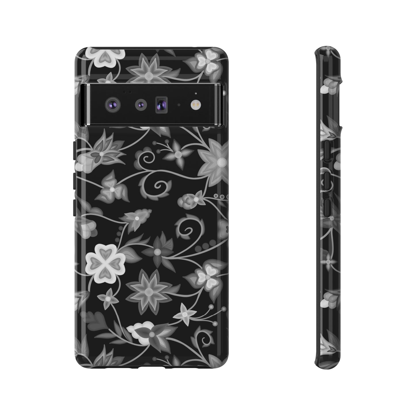 Black and White Floral Phone Case