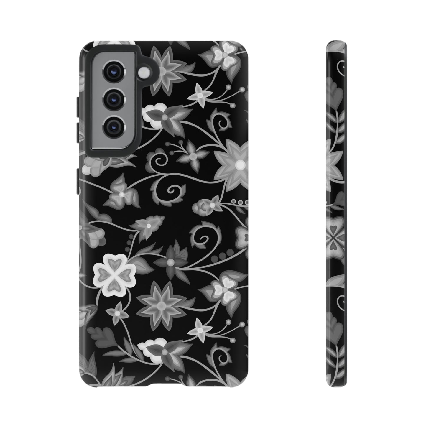 Black and White Floral Phone Case