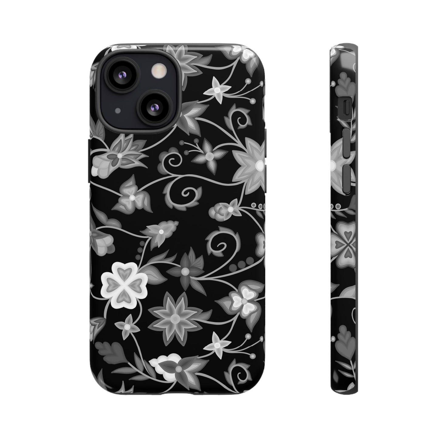 Black and White Floral Phone Case