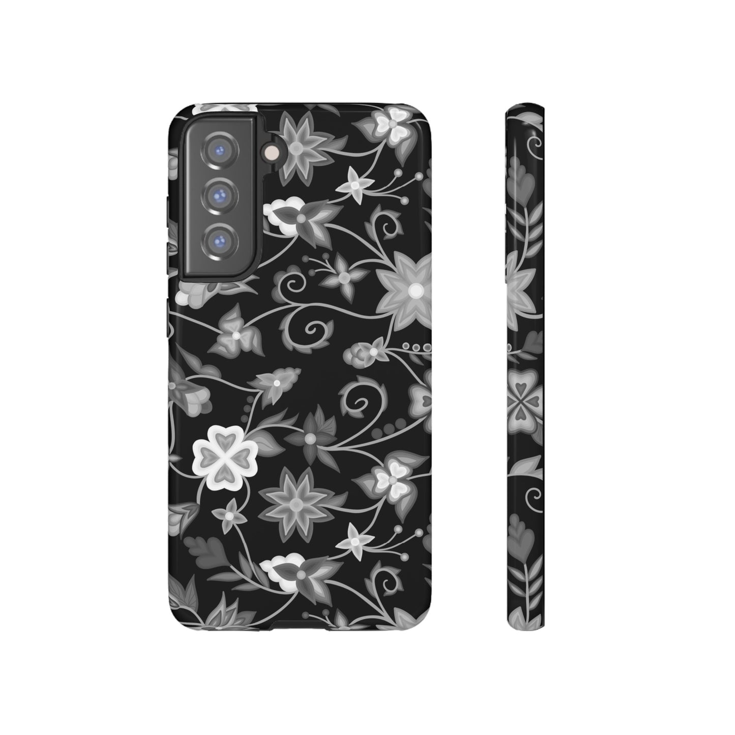 Black and White Floral Phone Case