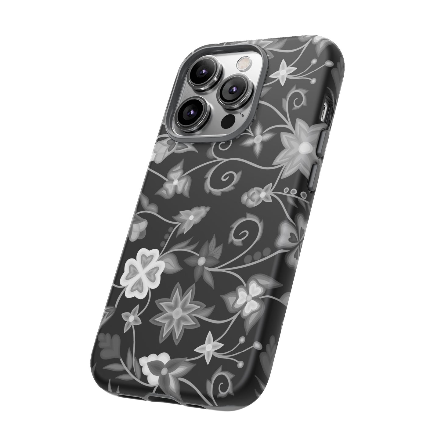 Black and White Floral Phone Case