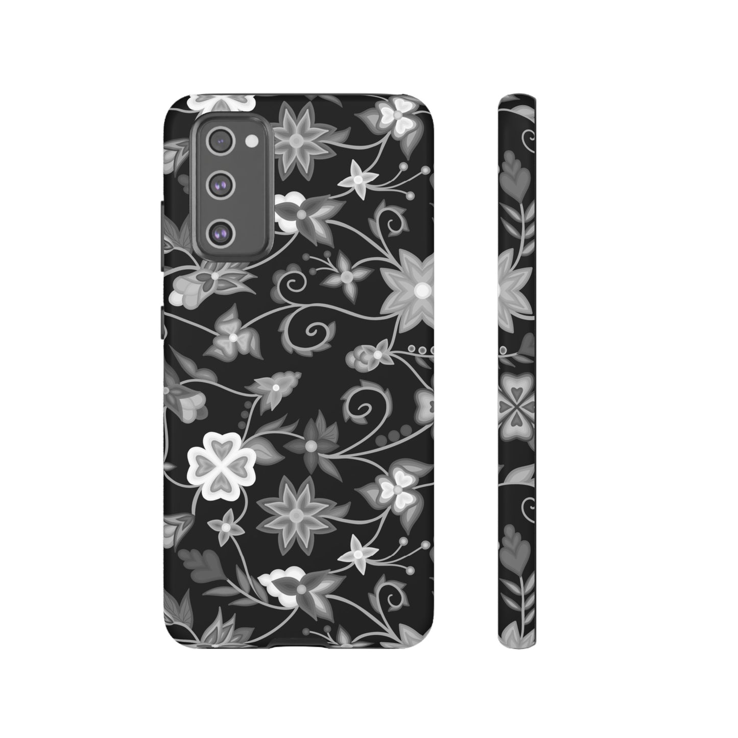 Black and White Floral Phone Case