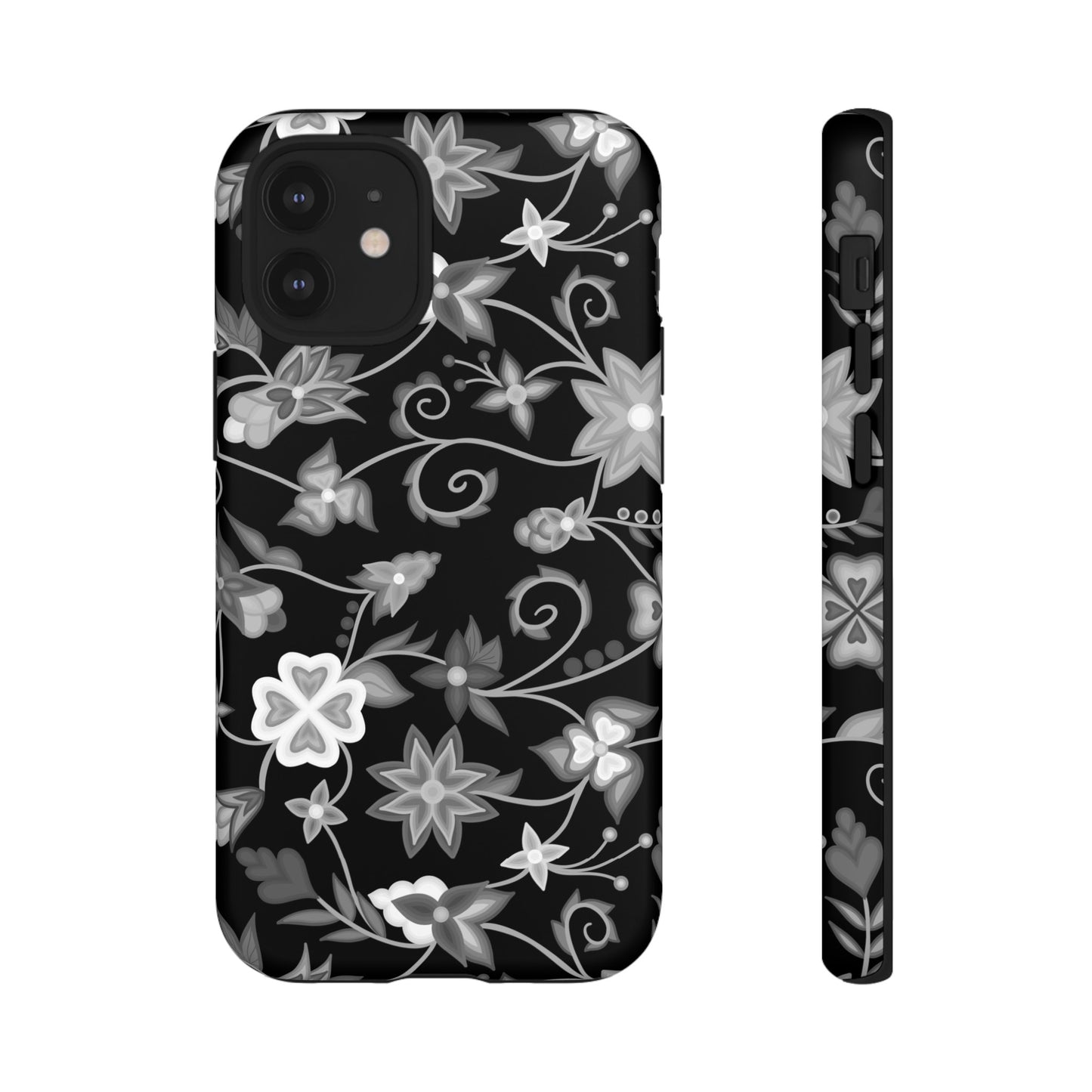 Black and White Floral Phone Case