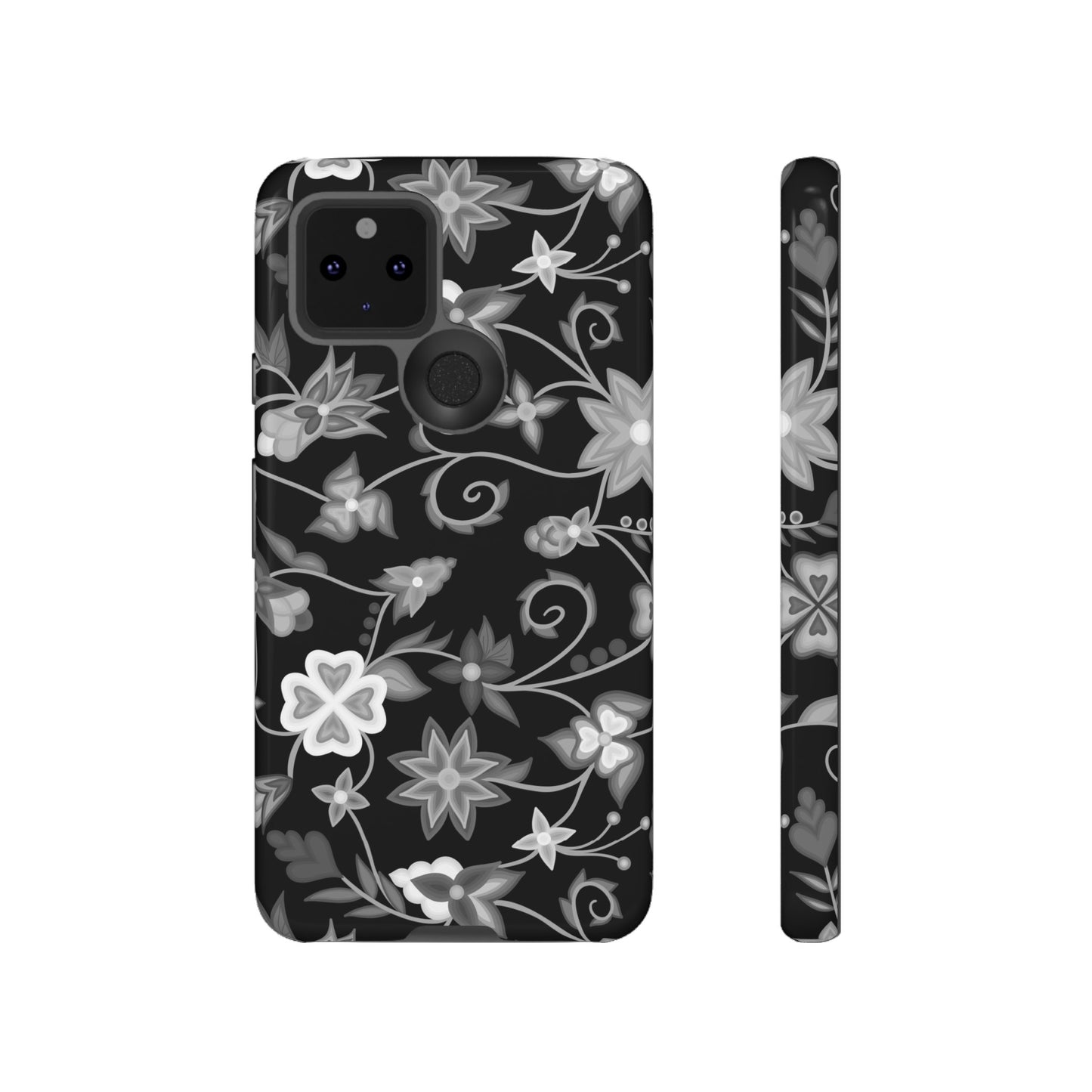 Black and White Floral Phone Case