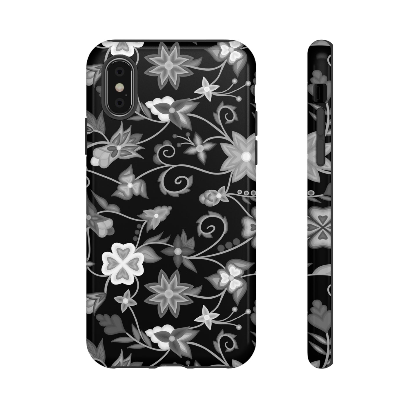 Black and White Floral Phone Case