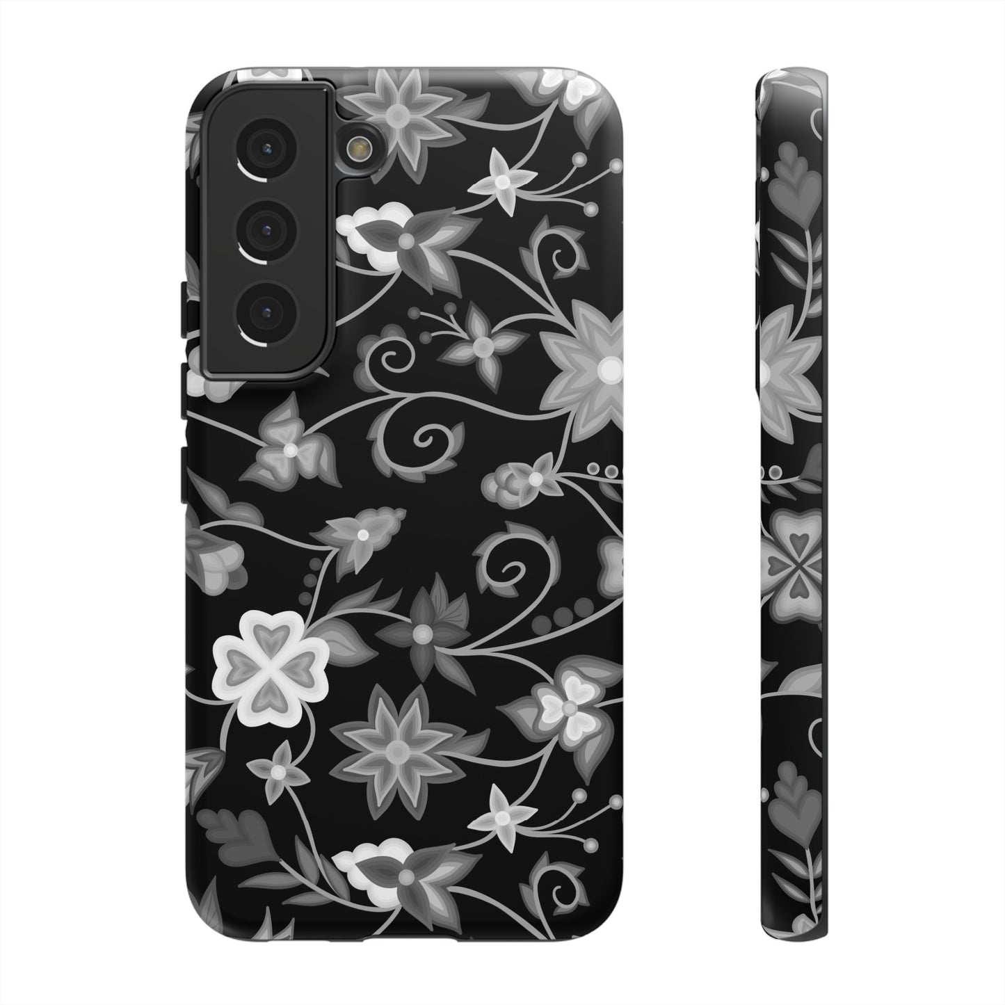 Black and White Floral Phone Case