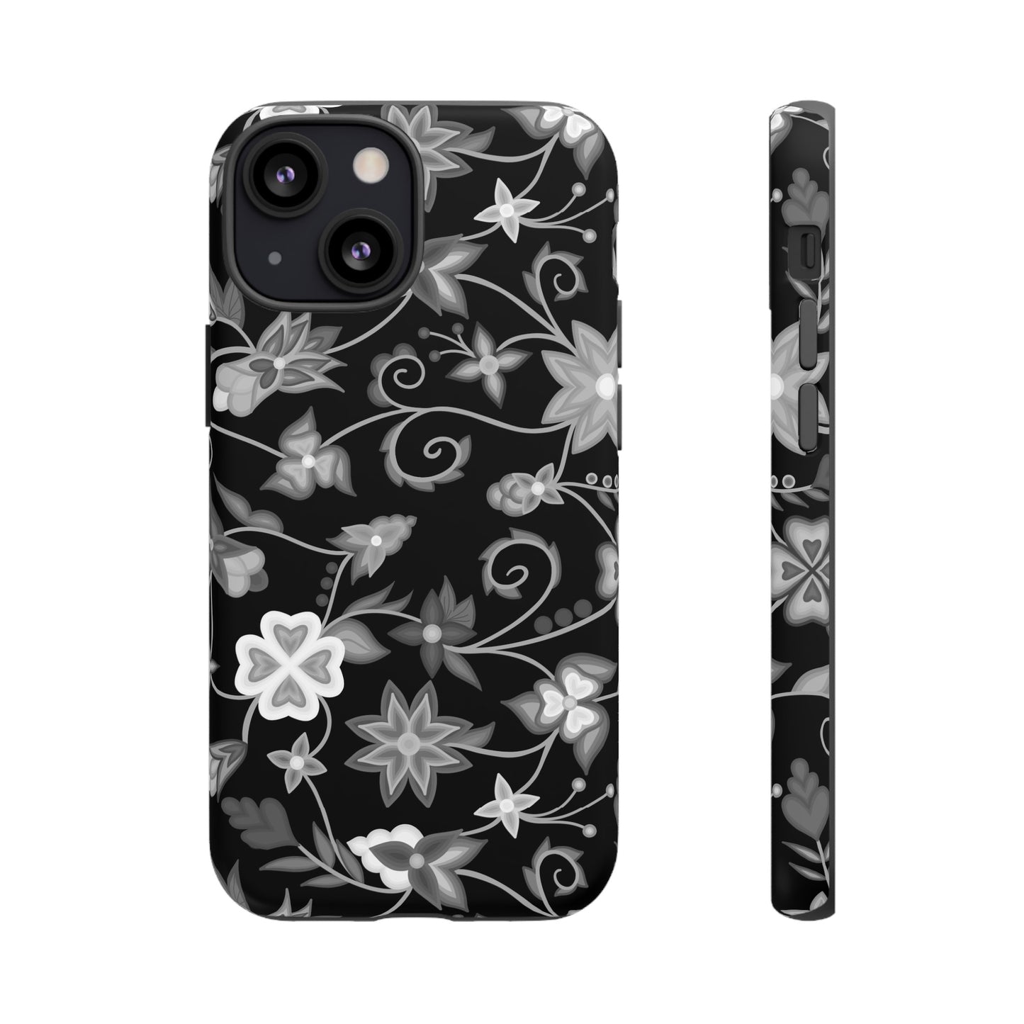 Black and White Floral Phone Case