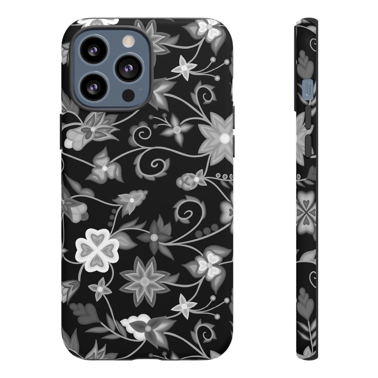 Black and White Floral Phone Case