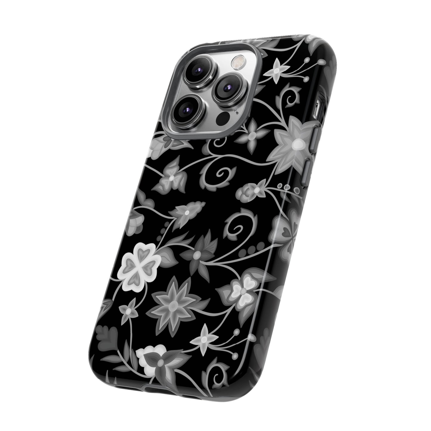 Black and White Floral Phone Case