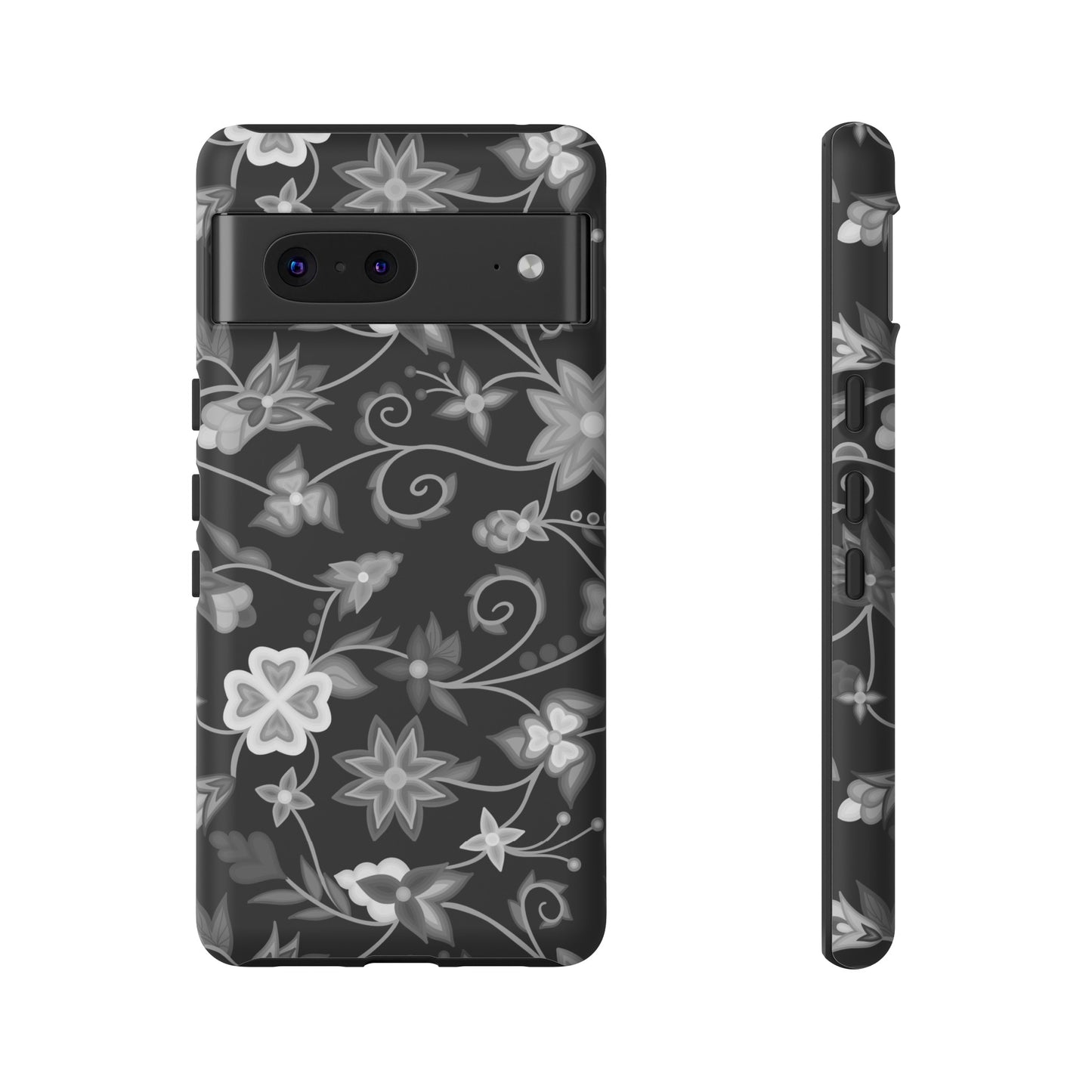 Black and White Floral Phone Case