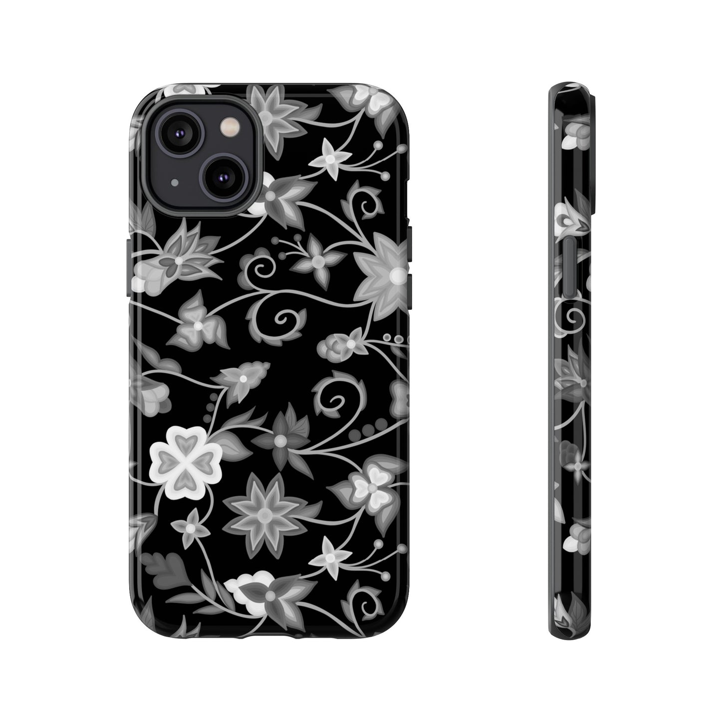 Black and White Floral Phone Case